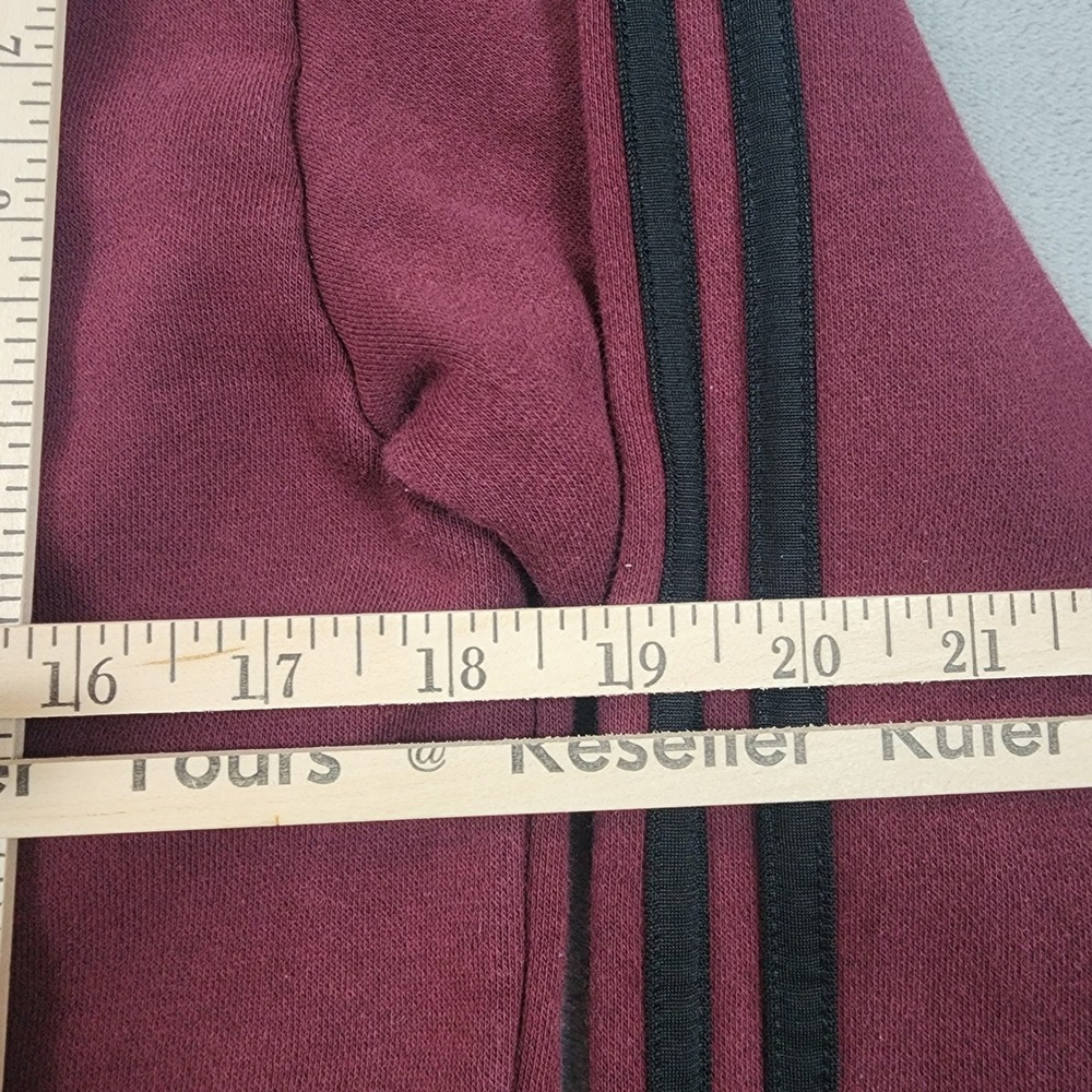 Adidas Originals Sweatshirt Mens S Burgundy Baroque Flocked Trefoil Colorblock - Picture 9 of 11